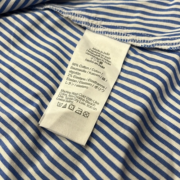 NWT J Crew Short Sleeve Collared Mini Dress Blue White Stripe Sz 4 - Picture 6 of 9